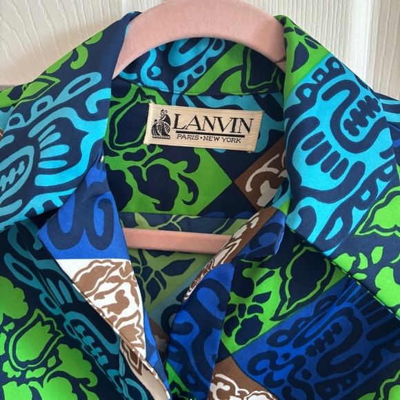 LAVIN vintage bright print shirt dress size 8 - Picture 6 of 9